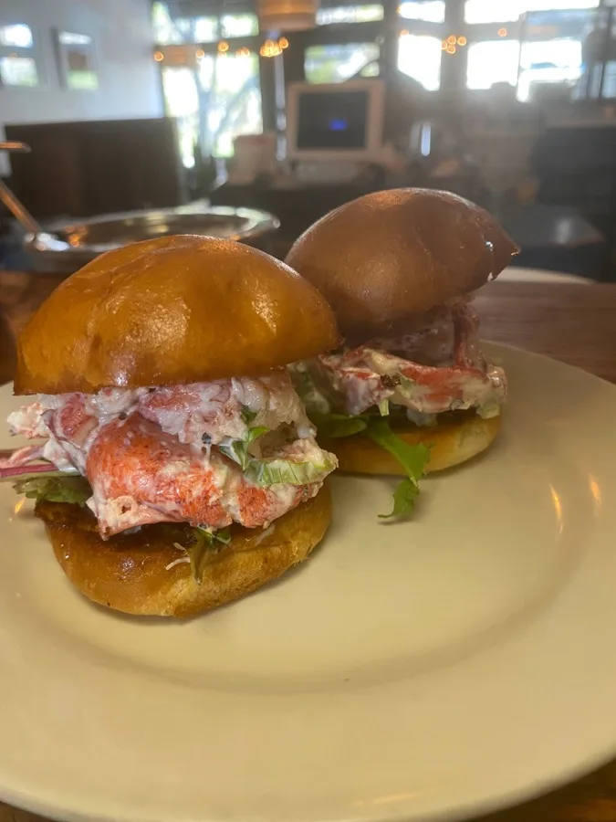 Lobster sliders on brioche buns at 5 South Main
